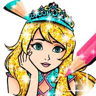 Princess Coloring Book Glitter icon