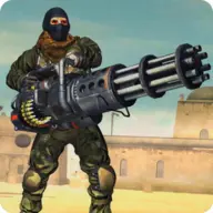 Desert Gunner Battlefield Machine Gun Game_playmods.io