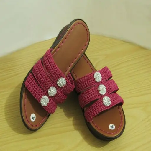 Knitted sandals idea icon