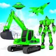 Snow Excavator Robot Deer Robot Car Game icon