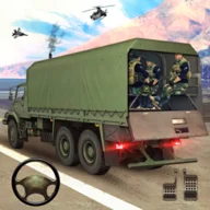 Army truck driving