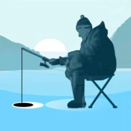 Ice fishing 3D icon