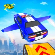 Flying Police Car Stunt Game