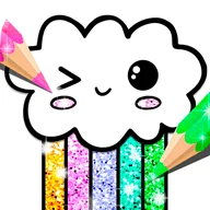 Kawaii Coloring Book Glitter icon