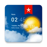 Transparent clock & weather (ad-free) icon