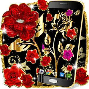 Gold rose live wallpaper icon