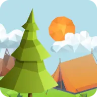 Camping master tents trees icon