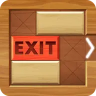 EXIT unblock red wood block icon