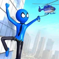 Flying Police Stickman Superhero Game icon